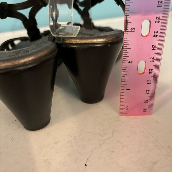 Clark’s bendables women’s black wedge heel sandals in size 10 - Picture 4 of 11